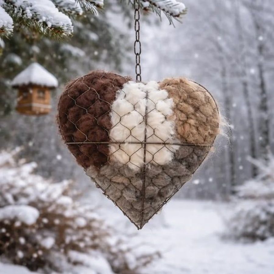 🔥LAST DAY 50% OFF - 🕊️🏡Handmade Natural Alpaca Fiber Bird Nesting Heart❤️A Cozy Gift for Birds